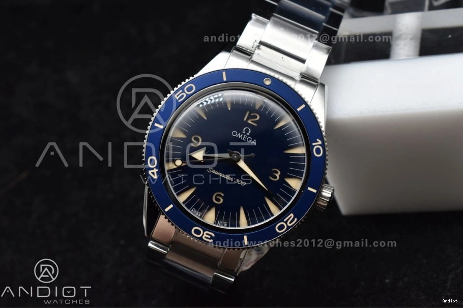 Bracelet Dial On VSF Seamaster Heritage Super 300 1:1 Blue A8912 Edition SS Clone Best 1224